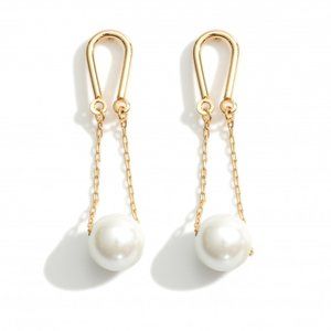 Pearlized Bead Chain Drop Earrings